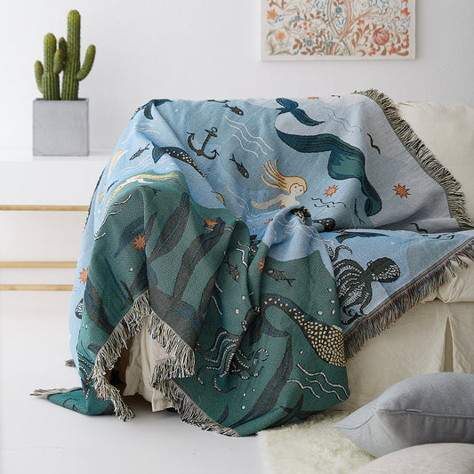 Mermaid Throw Sofa Blanket & Picnic Towel