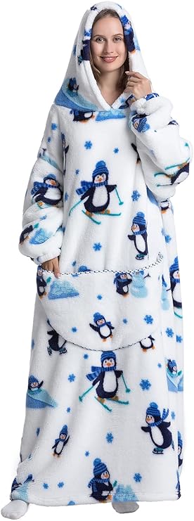 Extra Long Wearable Blanket Hoodie 140 cm
