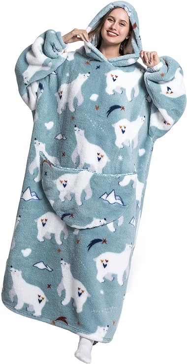 Extra Long Wearable Blanket Hoodie 140 cm