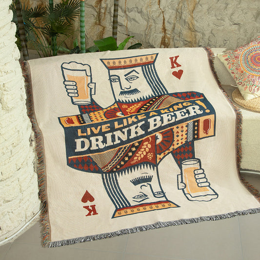 Boho Woven Throw Blanket Picnic Blanket Couch Throws 130 x 160 CM