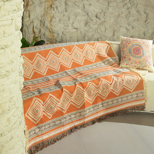 Boho Woven Throw Blanket Picnic Blanket Couch Throws 130 x 160 CM