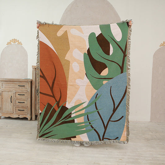 Woven Throw Blanket Picnic Rug Couch Blanket