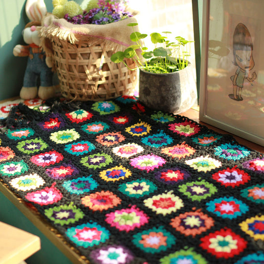 Handmade Crochet Tablecloth Bay Window Mat Throw Blanket 195 x 55 CM