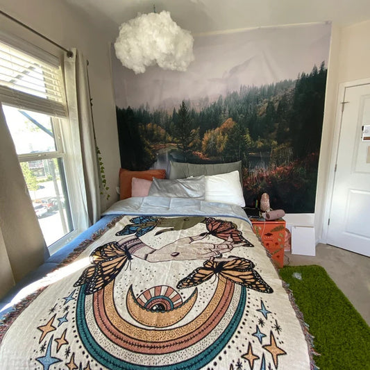 Boho Woven Throw Blanket Picnic Blanket Sofa Covers 130 x 160 CM