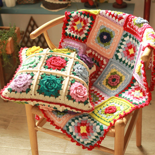 Handmade Crochet Throw Blanket Granny Blanket Sweater Style 95 X 60 cm