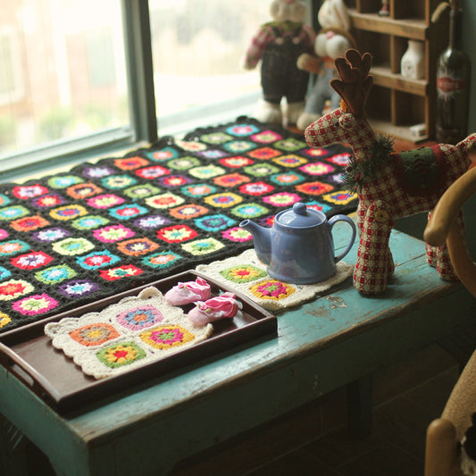 Handmade Crochet Throw Blanket Granny Blanket Sweater Style 90 x 40 CM