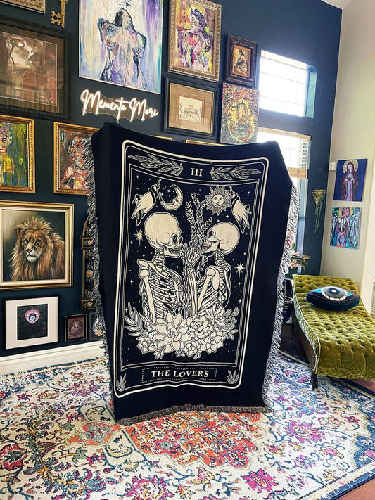 Skeleton Woven Tapestry Throw Blanket Picnic Blanket Sofa Covers 130 x 160 CM