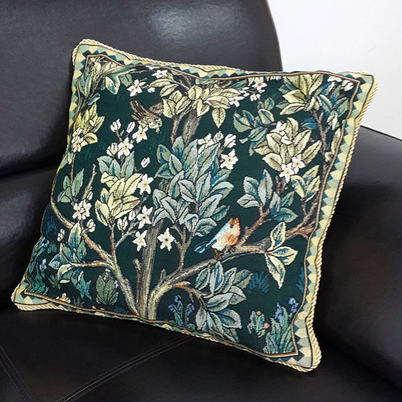 Tapestry Cushion Cover Decorative Sofa Cushions with Tree of Life by William Morris 45 X 45 CM