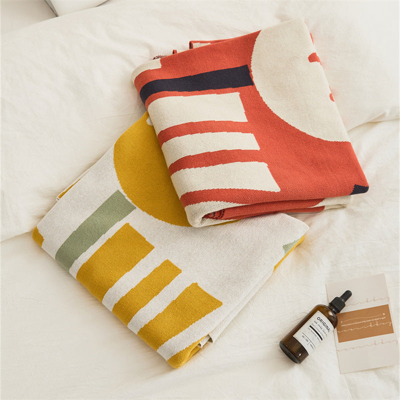 Floral Woven Blanket Pure Cotton Tapestry Knitted Throw Blanket 130 x 160 CM