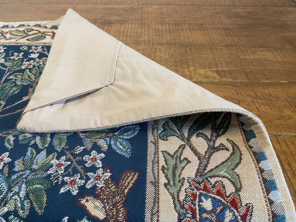 William Morris Tree of Life Tapestry Wall Hanging | Vintage Woven Wall Art Home Decor Blue