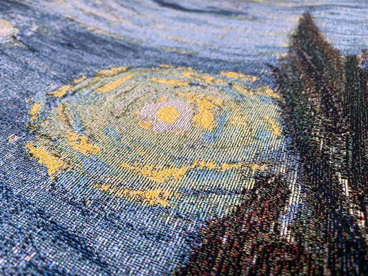 Van Gogh Starry Night Tapestry Wall Hanging | Famous Art Woven Wall Decor