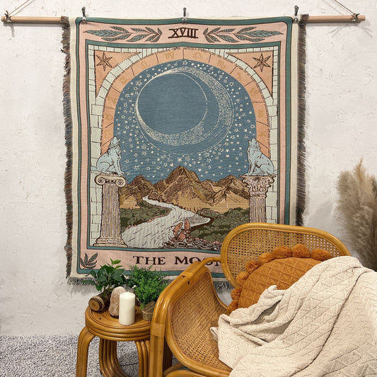 The Moon Woven Throw Blanket Picnic Blanket Sofa Covers 130 x 160 CM
