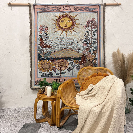 The Sun Woven Throw Blanket Picnic Blanket Sofa Covers 130 x 160 CM