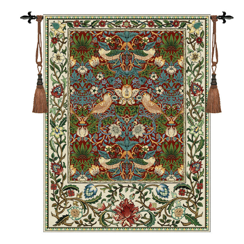 William Morris Strawberry Thief Loom Woven Belgian Art Tapestry 70 x 90 CM