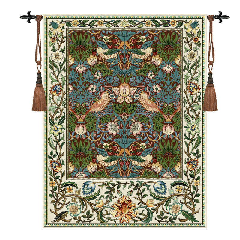 William Morris Strawberry Thief Loom Woven Belgian Art Tapestry 70 x 90 CM