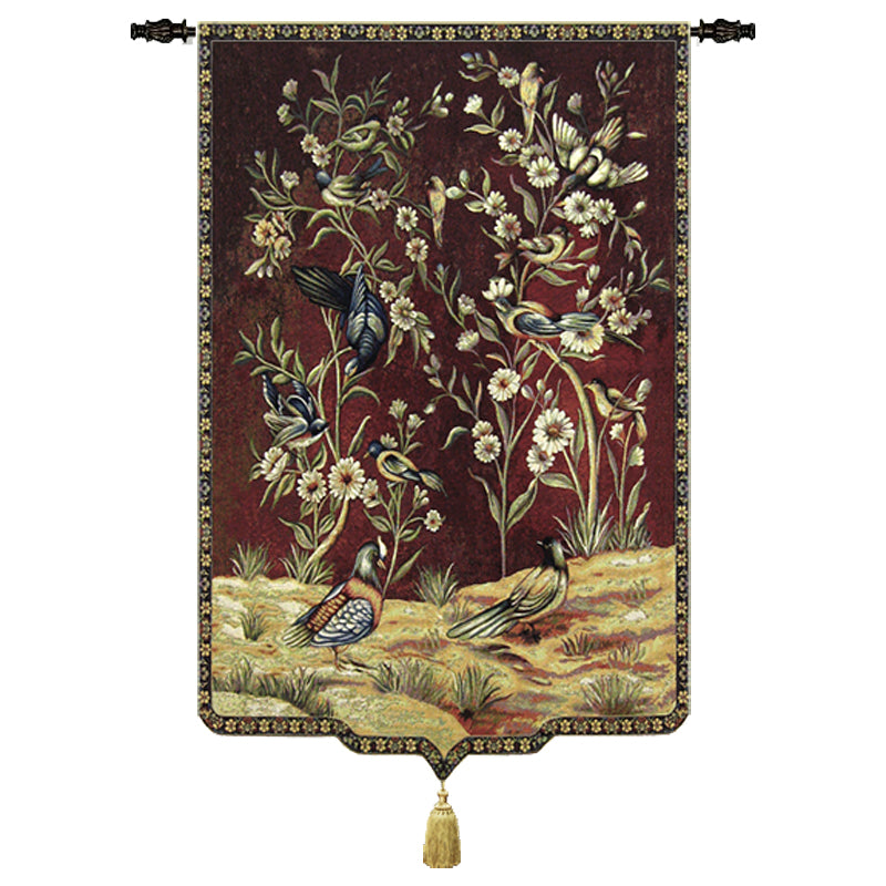 Wild Birds and Flowers Woven Tapestry Wall Art Hanging Home Decor 90 X 140 CM