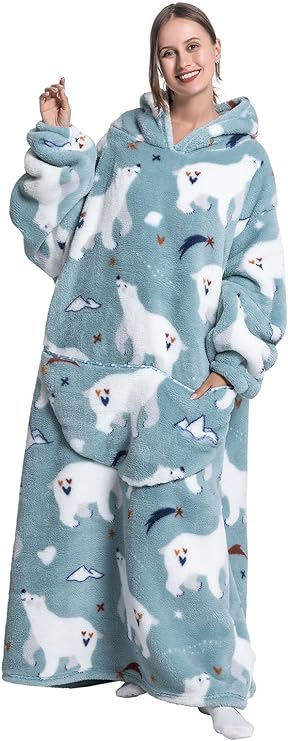Extra Long Wearable Blanket Hoodie 140 cm