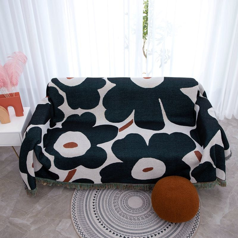 Poppy Flower Throw Sofa Blanket & Picnic Towel