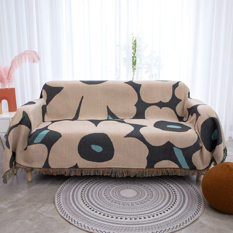 Poppy Flower Throw Sofa Blanket & Picnic Towel