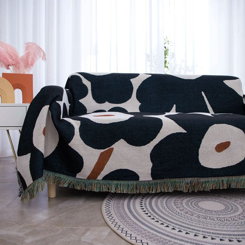 Poppy Flower Throw Sofa Blanket & Picnic Towel