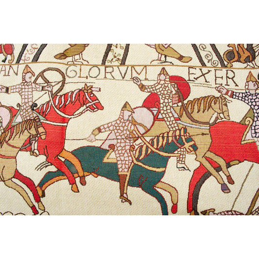 Long Bayeux Tapestry Battle of Hastings - Horizontal Woven Wall Art, Medieval History Decor for Living Room, 146x45cm