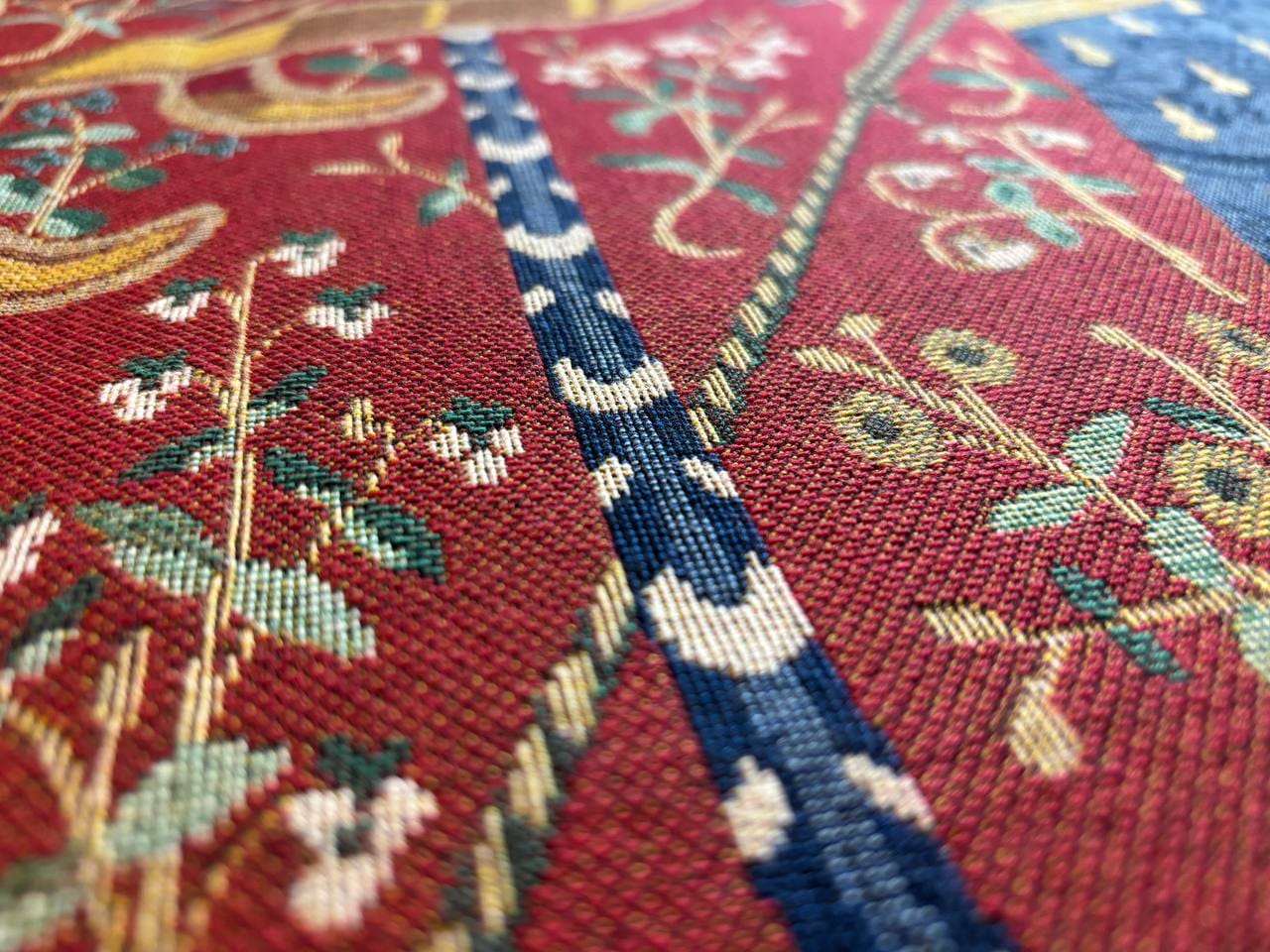 Lady and the Unicorn Medieval Tapestry Wall Hanging | Vintage Woven Wall Art Home Decor