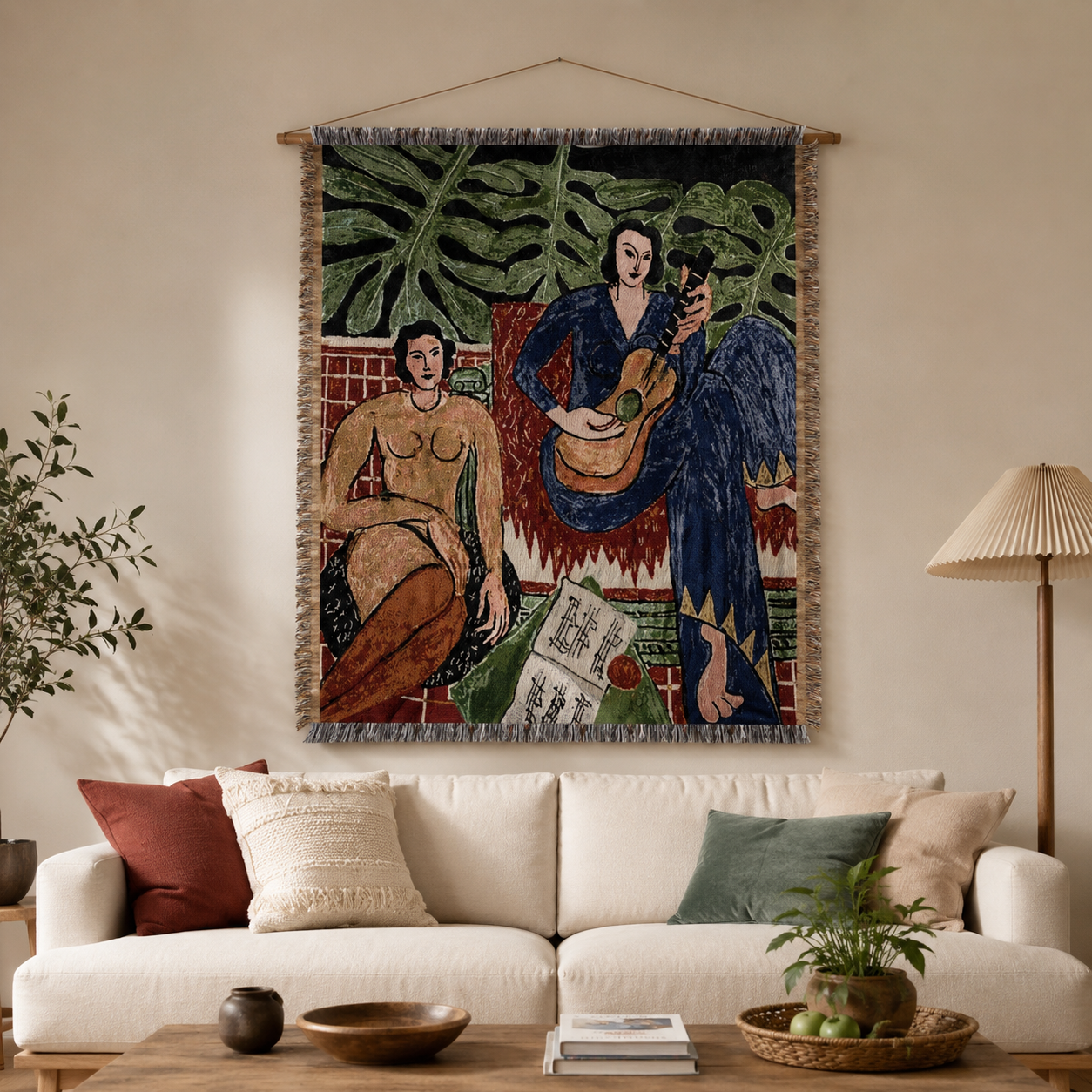 Art Inspired Woven Tapestry Throw Blanket – Sofa Throw & Wall Hanging