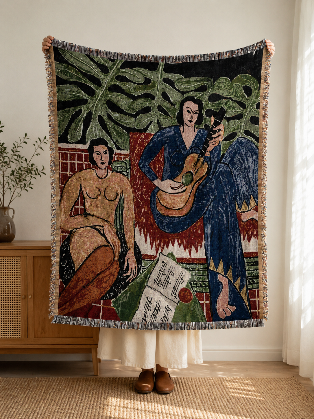 Art Inspired Woven Tapestry Throw Blanket – Sofa Throw & Wall Hanging