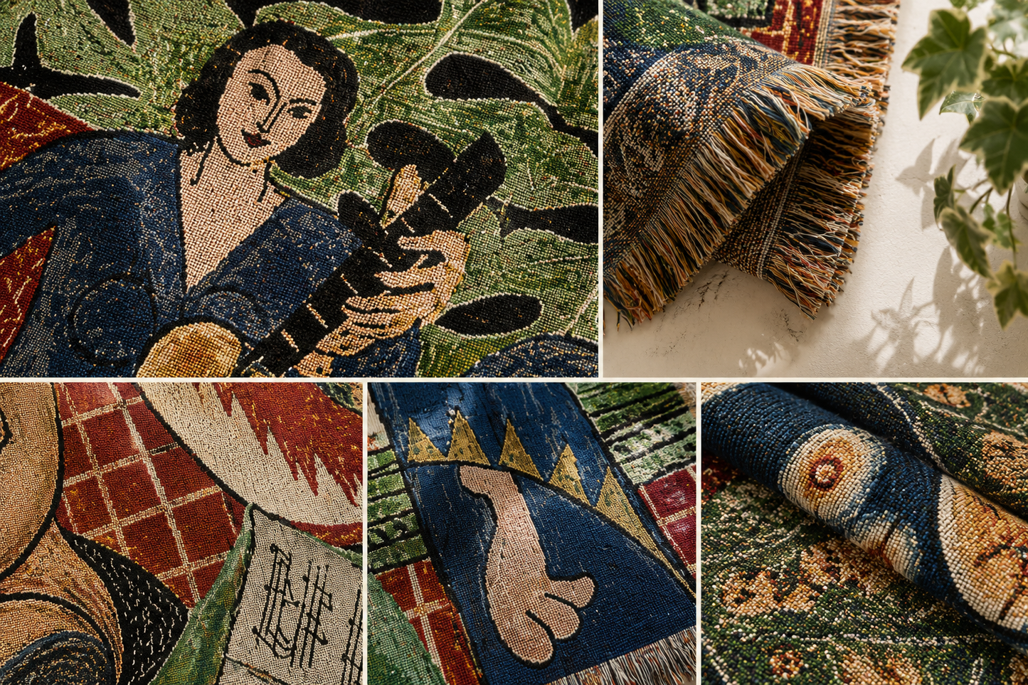 Art Inspired Woven Tapestry Throw Blanket – Sofa Throw & Wall Hanging