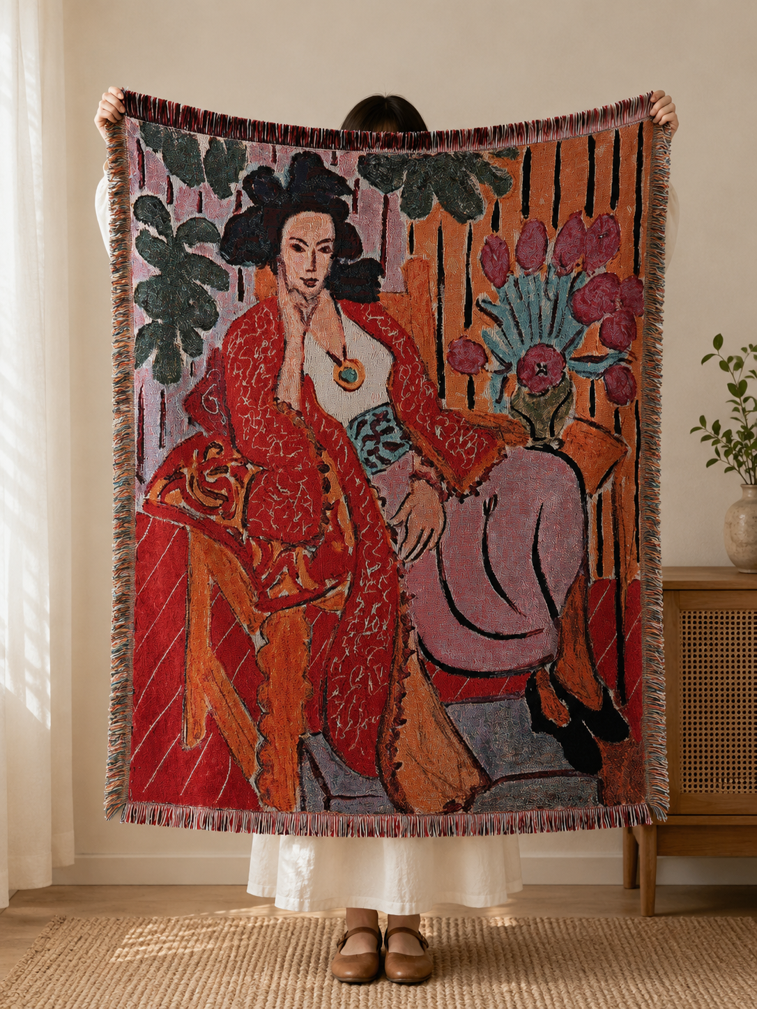 Art Inspired Woven Tapestry Throw Blanket – Sofa Throw & Wall Hanging