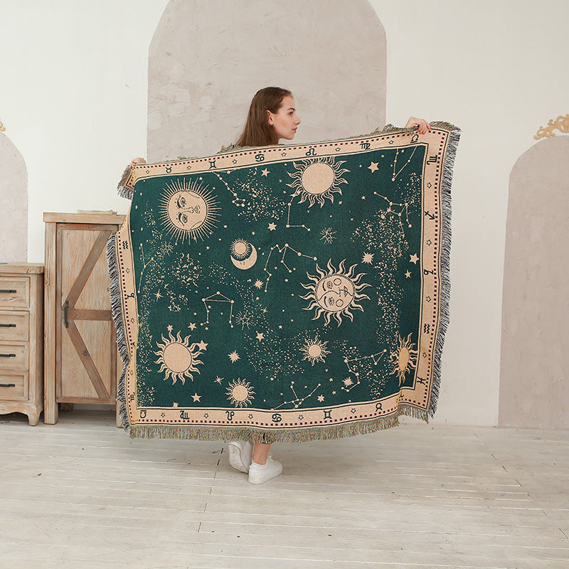 Constellation Woven Throw Blanket Picnic Rug Couch Blanket