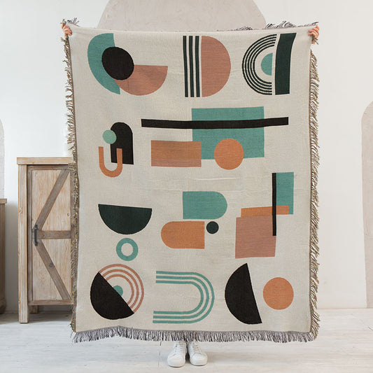 Woven Throw Blanket Picnic Rug Couch Blanket