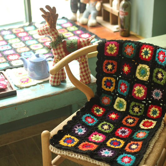 Handmade Crochet Throw Blanket Granny Blanket Sweater Style 90 x 40 CM