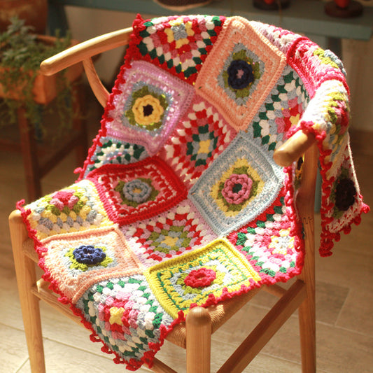 Handmade Crochet Throw Blanket Granny Blanket Sweater Style 95 X 60 cm