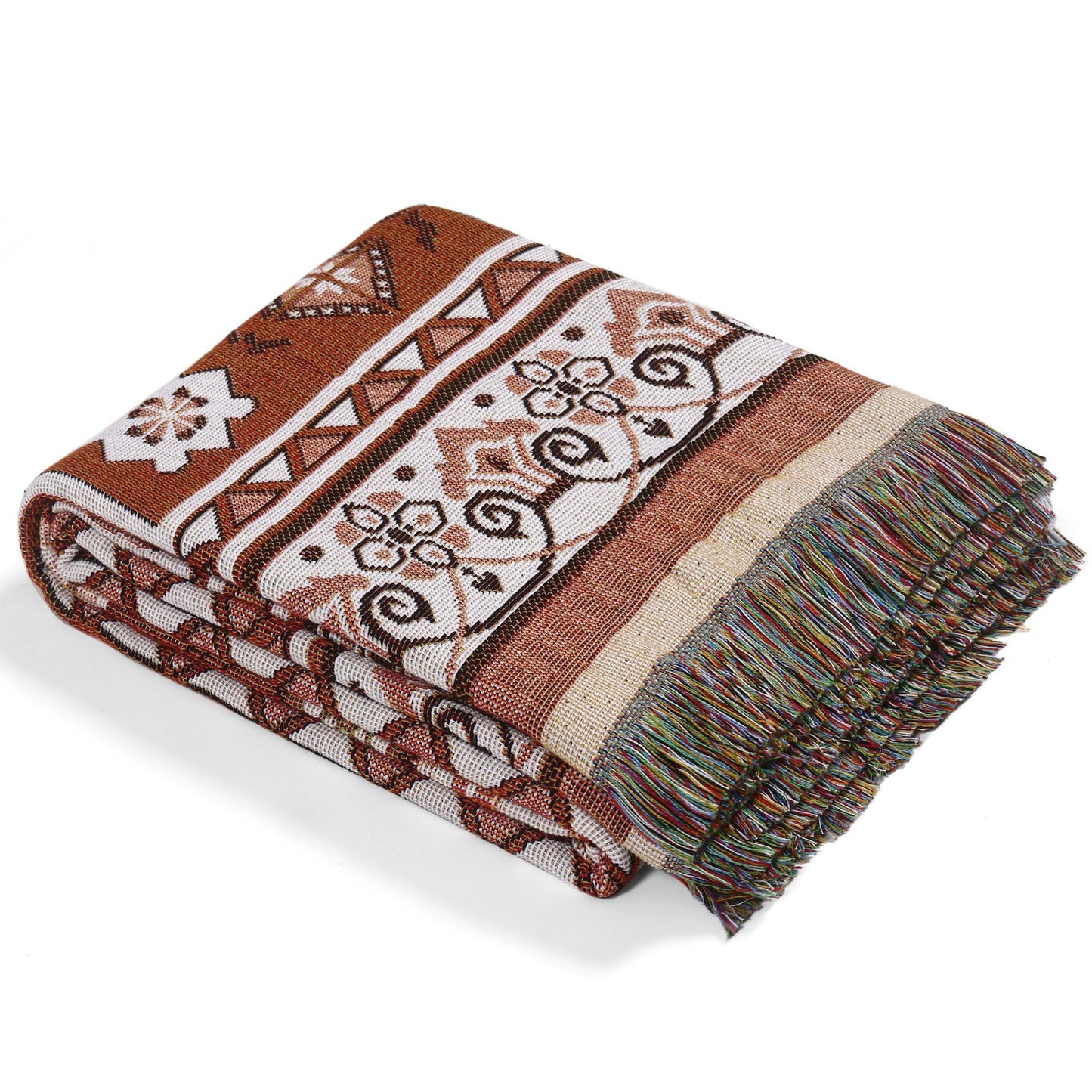 BoHo Woven Throw Blanket | Picnic Blanket | Beach Throw |Travel Blanket