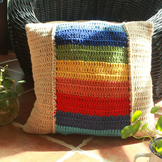 Handmade Crochet Woven Boho Pillow Case For Couch Sofa 40 X 40 CM