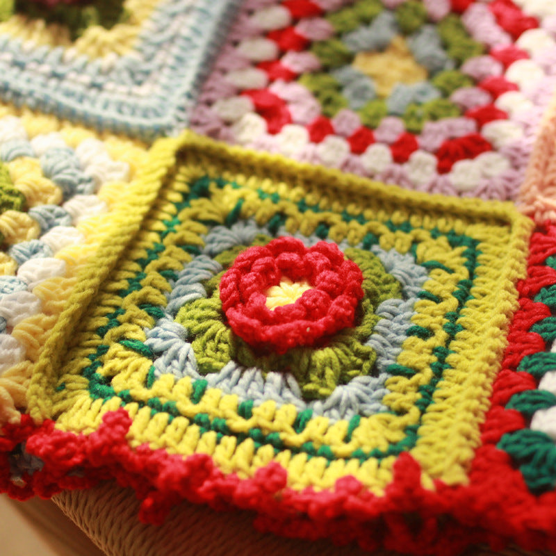 Handmade Crochet Throw Blanket Granny Blanket Sweater Style 95 X 60 cm