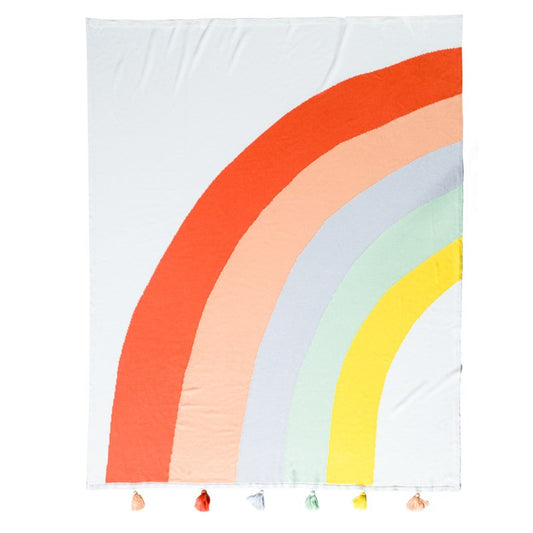 Rainbow Blanket Pure Cotton Tapestry Knitted Throw Blanket 130 x 160 CM