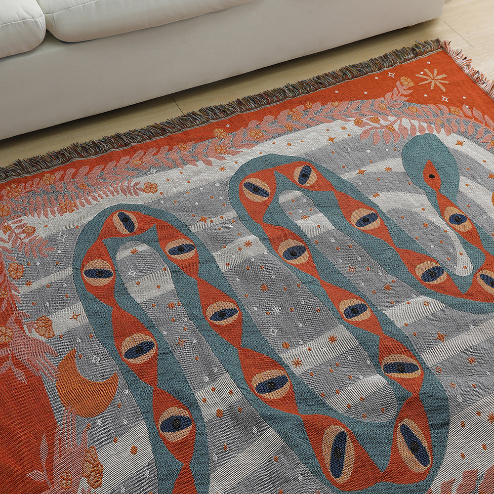 Snake Woven Throw Blanket Picnic Blanket Sofa Covers 130 x 160 CM