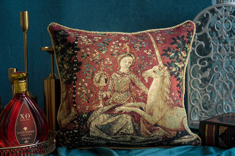 Lady And Unicorn - Cushion Cover Art 45CM*45CM