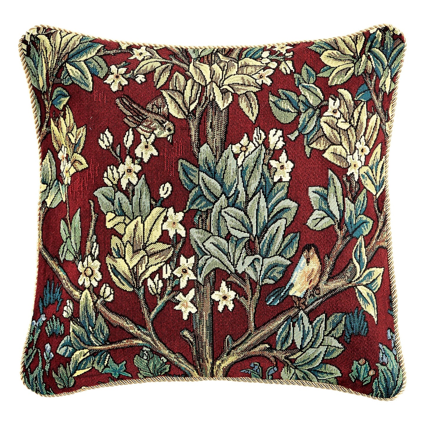 Tapestry Cushion Cover Decorative Sofa Cushions with Tree of Life by William Morris 45 X 45 CM